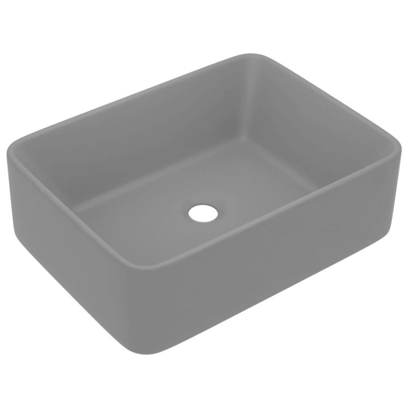 vidaXL Luxusné umývadlo matné bledosivé 41x30x12 cm keramické