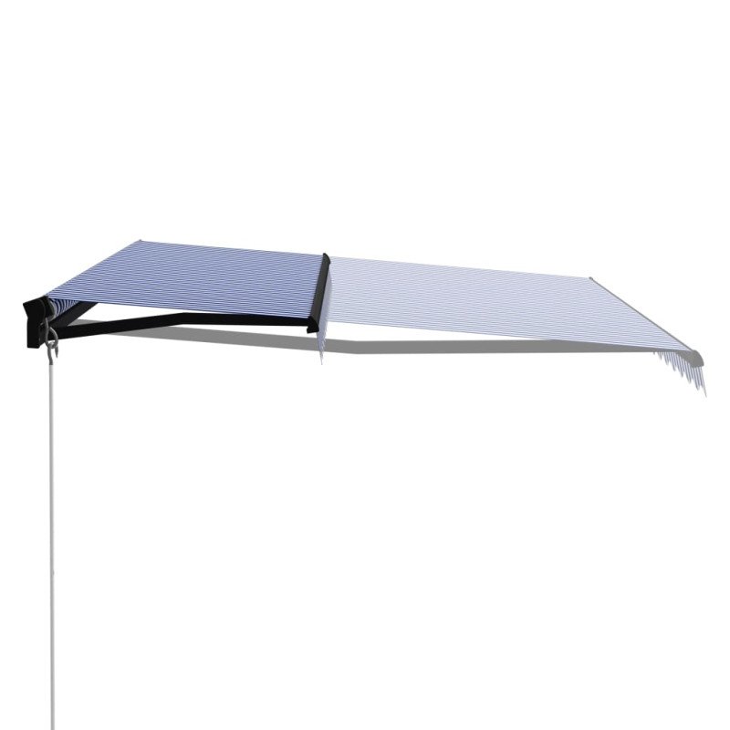vidaXL Ručne zaťahovacia markíza 400x300 cm modrá a biela