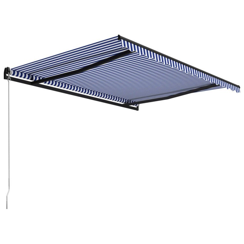 vidaXL Ručne zaťahovacia markíza 400x300 cm modrá a biela