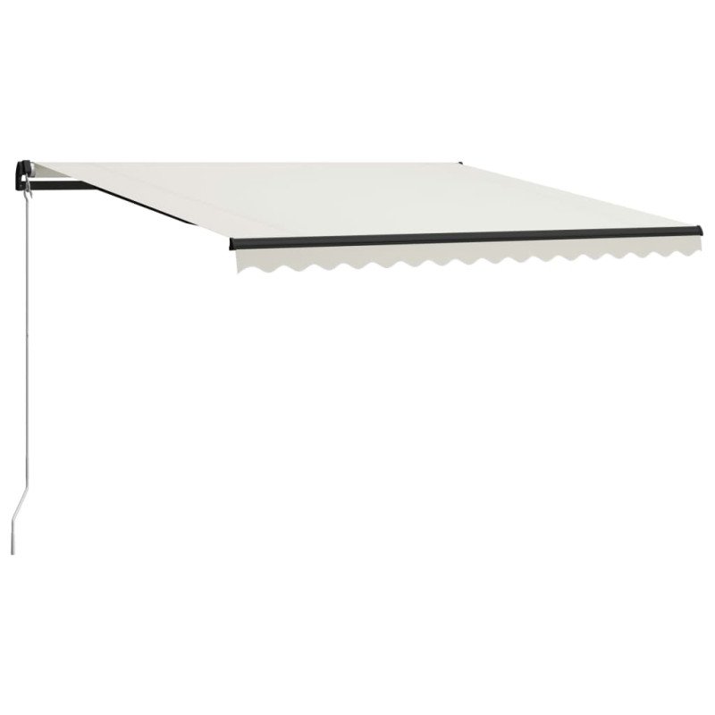 vidaXL Ručne zaťahovacia markíza s LED 400x300 cm krémová