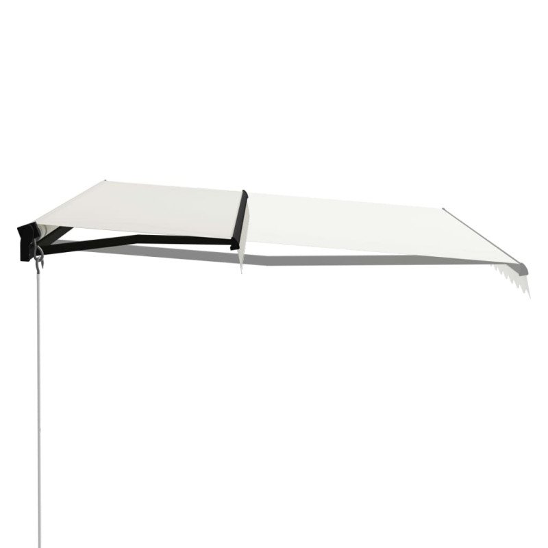 vidaXL Ručne zaťahovacia markíza s LED 400x300 cm krémová