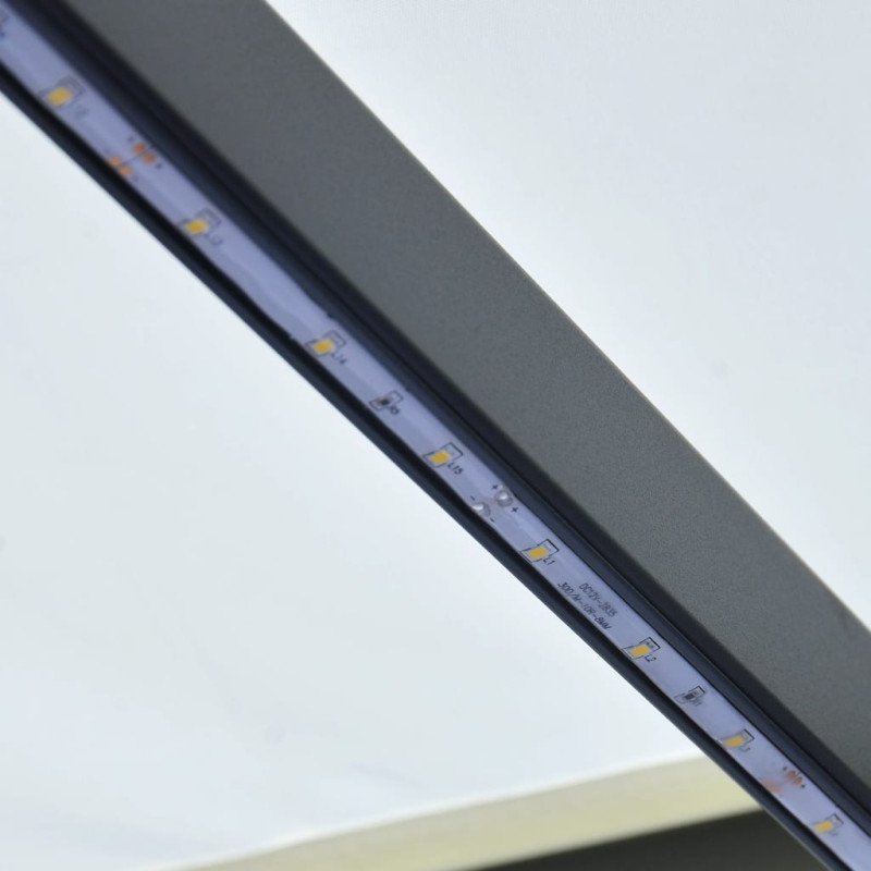 vidaXL Ručne zaťahovacia markíza s LED 400x300 cm krémová
