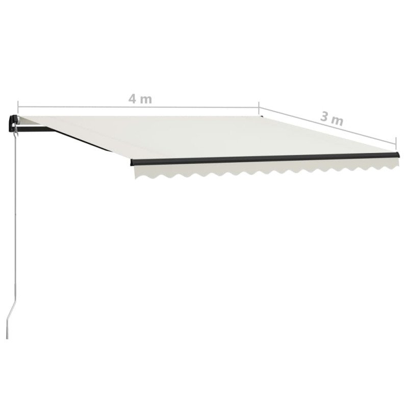 vidaXL Ručne zaťahovacia markíza 400x300 cm krémová