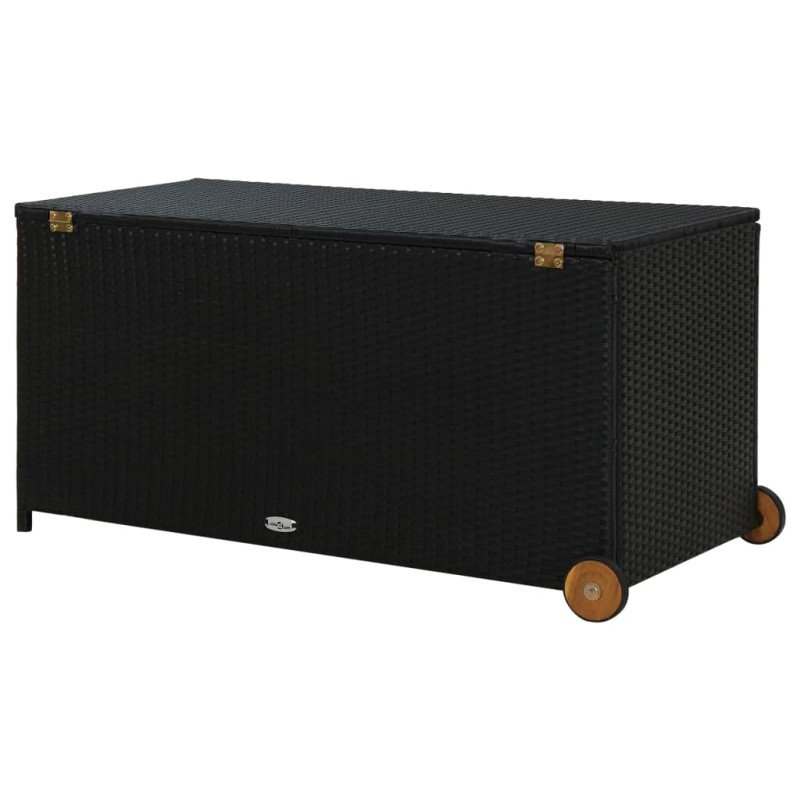 vidaXL Záhradný úložný box, čierny 120x65x61 cm, polyratan