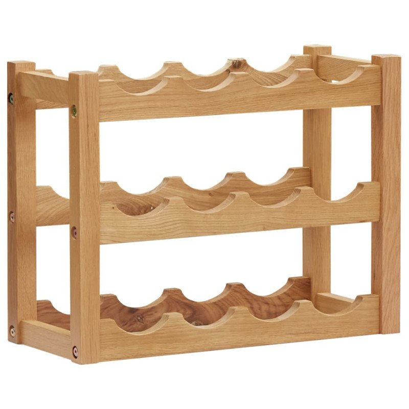 vidaXL Stojan na víno pre 12 fliaš 47x21x36 cm masívne dubové drevo