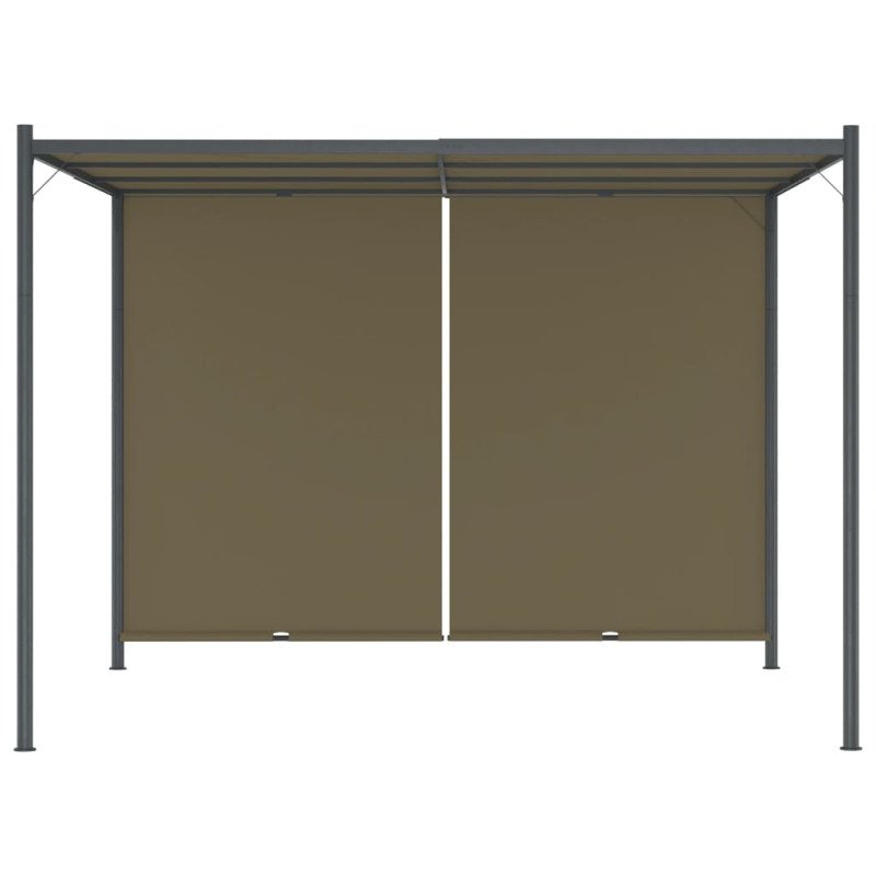 vidaXL Záhradná pergola so zaťahovacou strechou 3x3m sivohnedá 180g/m²