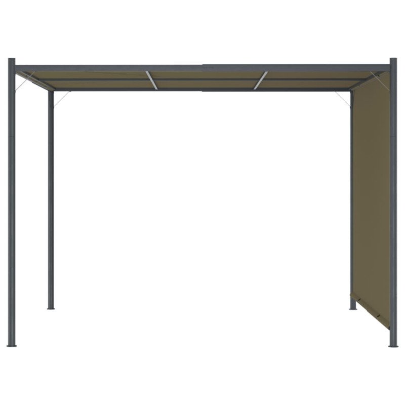 vidaXL Záhradná pergola so zaťahovacou strechou 3x3m sivohnedá 180g/m²