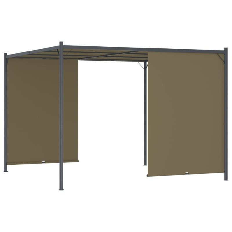 vidaXL Záhradná pergola so zaťahovacou strechou 3x3m sivohnedá 180g/m²