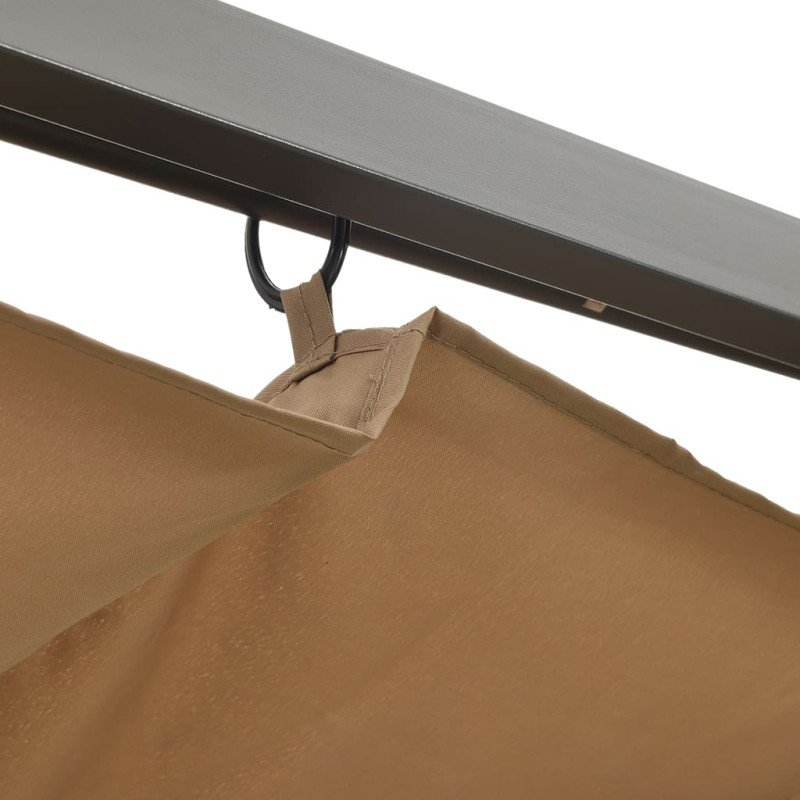 vidaXL Pergola so zaťahovacou strechou sivohnedá 3x3 m oceľ 180 g/m²