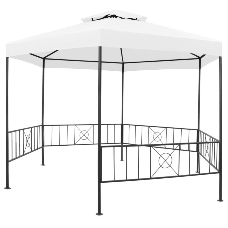 vidaXL Záhradný altánok 323x275x265 cm, biely 180 g/m²