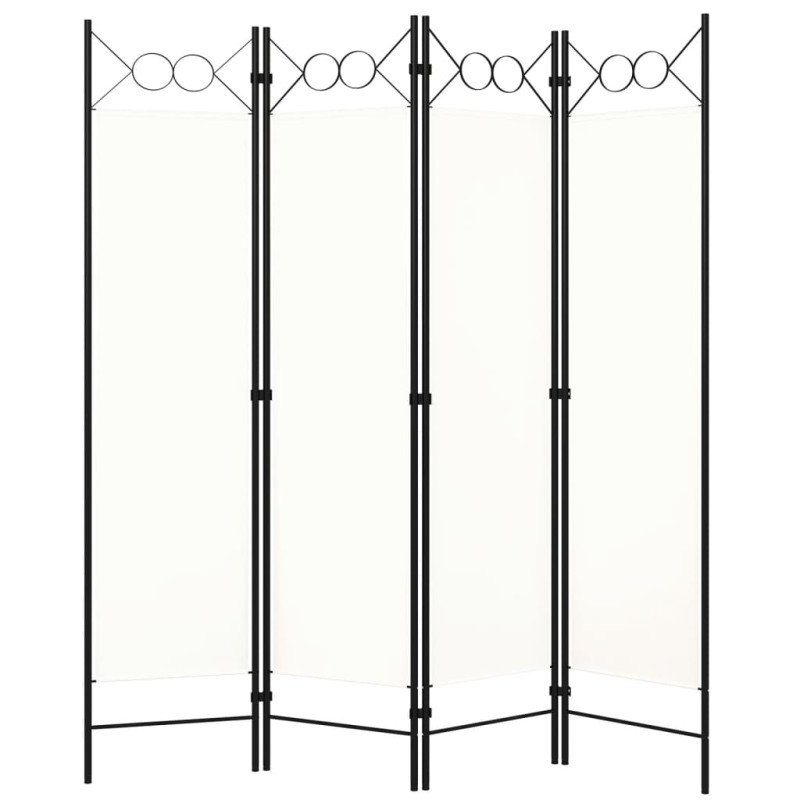 vidaXL Paraván so 4 panelmi, krémovo biely 160x180 cm