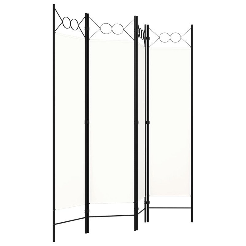 vidaXL Paraván so 4 panelmi, krémovo biely 160x180 cm