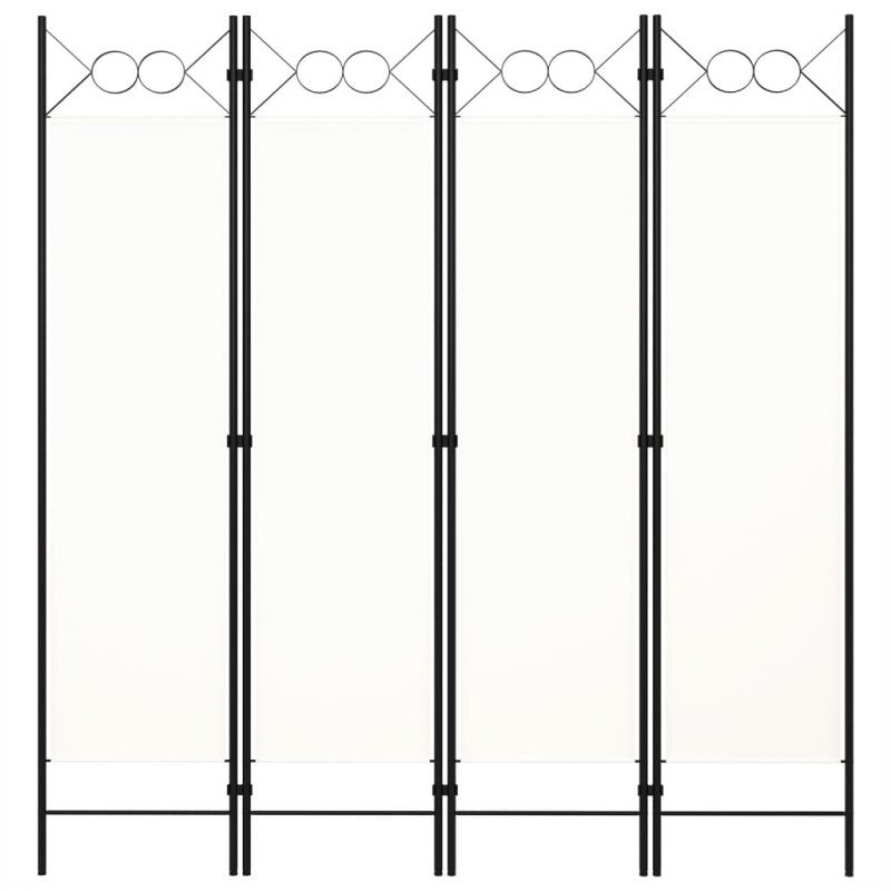 vidaXL Paraván so 4 panelmi, krémovo biely 160x180 cm
