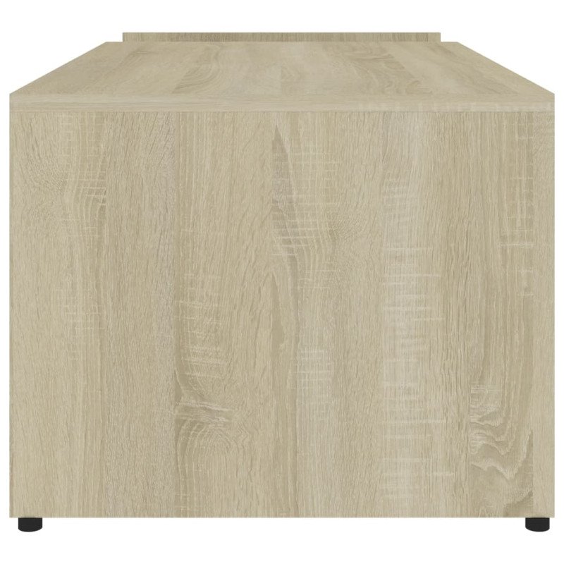 vidaXL Konferenčný stolík biely a dub sonoma 90x45x35 cm drevotrieska