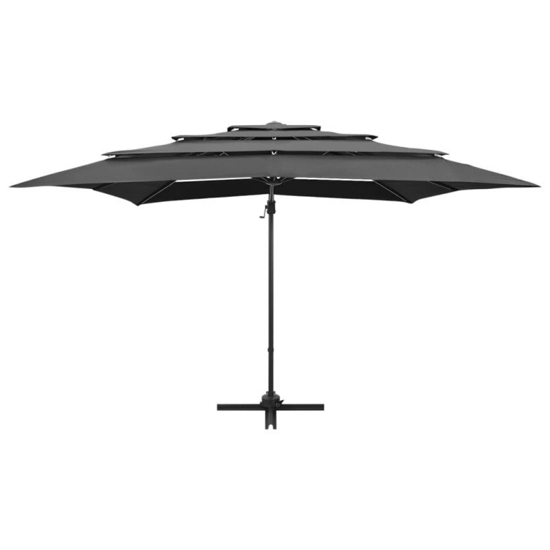 vidaXL 4-stupňový slnečník s hliníkovou tyčou antracitový 250x250 cm