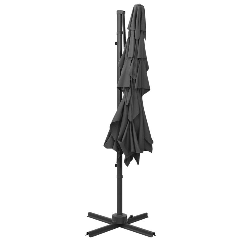 vidaXL 4-stupňový slnečník s hliníkovou tyčou antracitový 250x250 cm