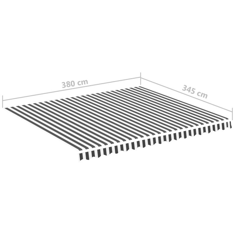 vidaXL Náhradná látka na markízu antracitovo-biela 4x3,5 m