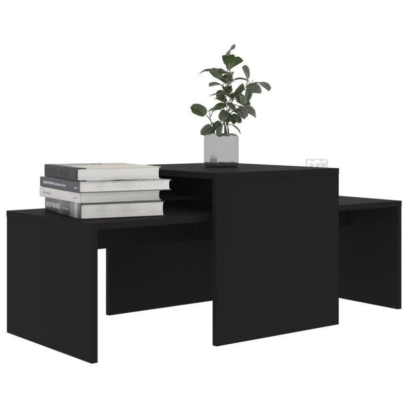 vidaXL Konferenčné stolíky, čierne 100x48x40 cm, drevotrieska