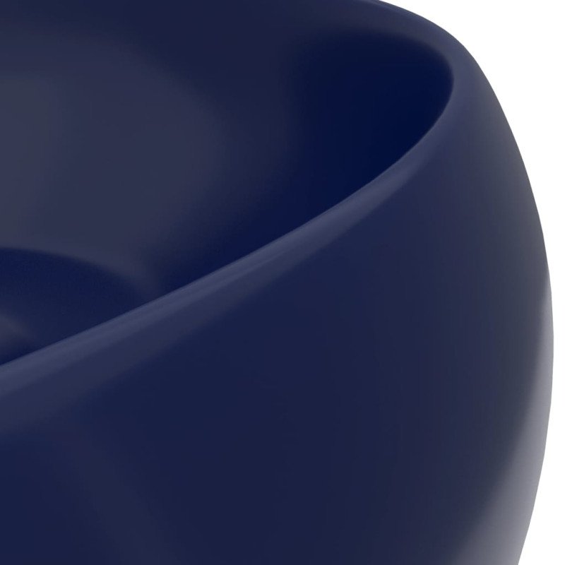vidaXL Luxusné umývadlo, okrúhle, matné tmavomodré 40x15 cm, keramika