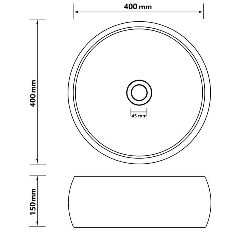 vidaXL Luxusné umývadlo, okrúhle, matné tmavomodré 40x15 cm, keramika