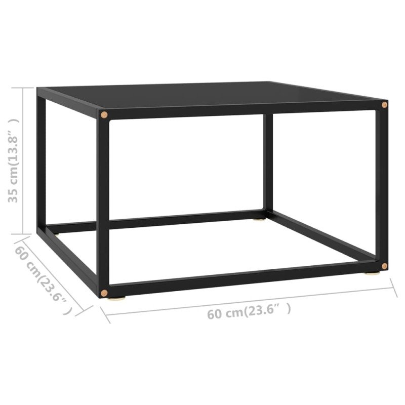 vidaXL Konferenčný stolík, čierny, čierne sklo 60x60x35 cm