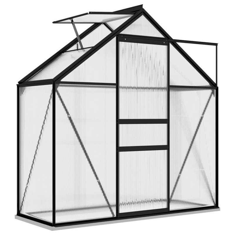 vidaXL Skleník, antracitový, hliník 1,33 m²