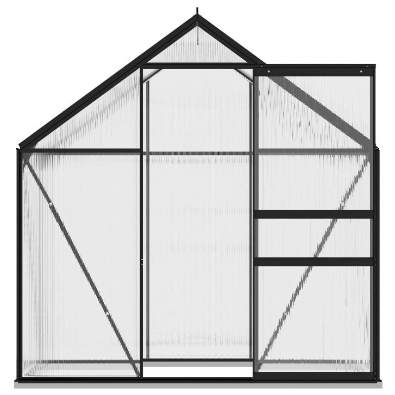 vidaXL Skleník, antracitový, hliník 1,33 m²