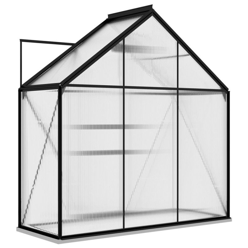 vidaXL Skleník, antracitový, hliník 1,33 m²