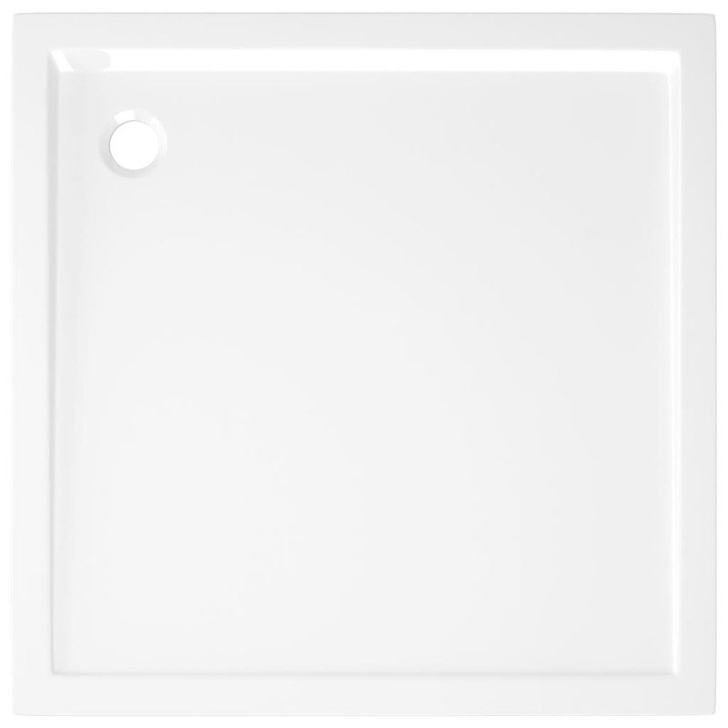 vidaXL Štvorcová sprchová vanička z ABS biela 80x80 cm