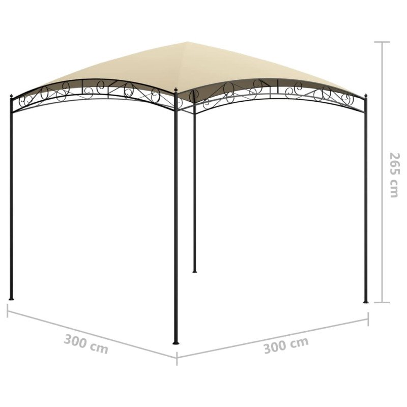 vidaXL Altánok 3x3x2,65 m krémový 180 g/m²