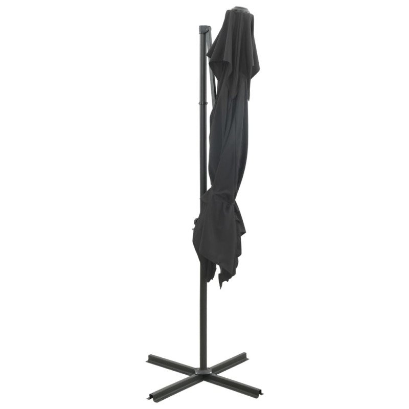 vidaXL Závesný slnečník s dvojitou strieškou antracitový 250x250 cm