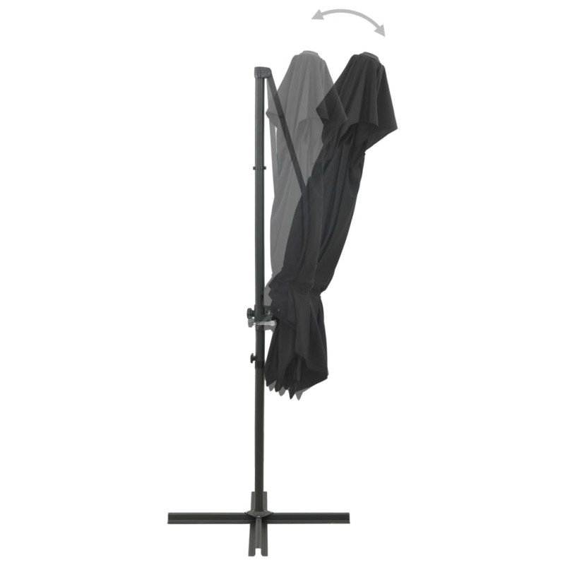 vidaXL Závesný slnečník s dvojitou strieškou antracitový 250x250 cm