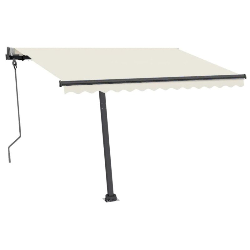 vidaXL Samostatne stojaca automatická markíza 300x250 cm krémová