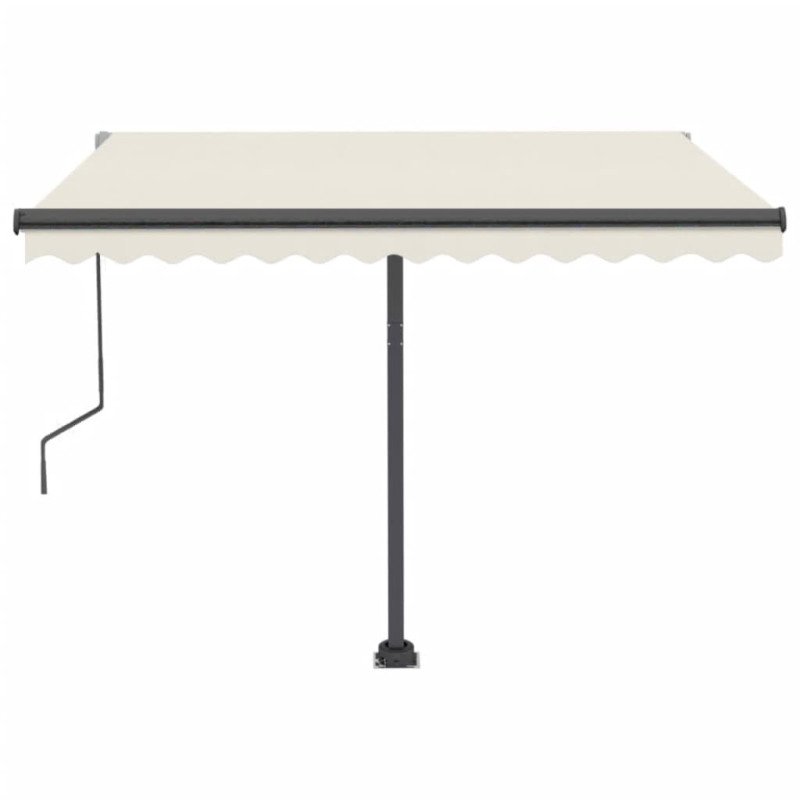 vidaXL Samostatne stojaca automatická markíza 300x250 cm krémová