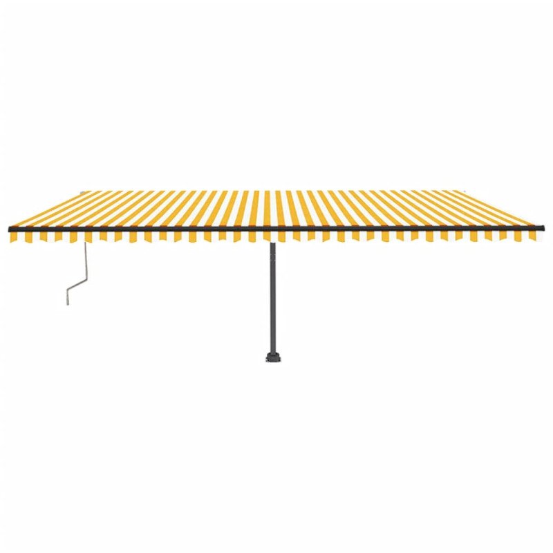 vidaXL Samostatne stojaca automatická markíza 600x350 cm žlto-biela