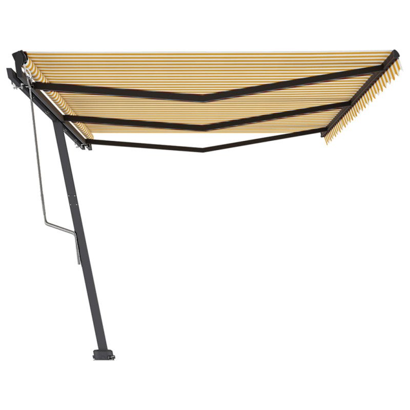 vidaXL Samostatne stojaca automatická markíza 600x350 cm žlto-biela