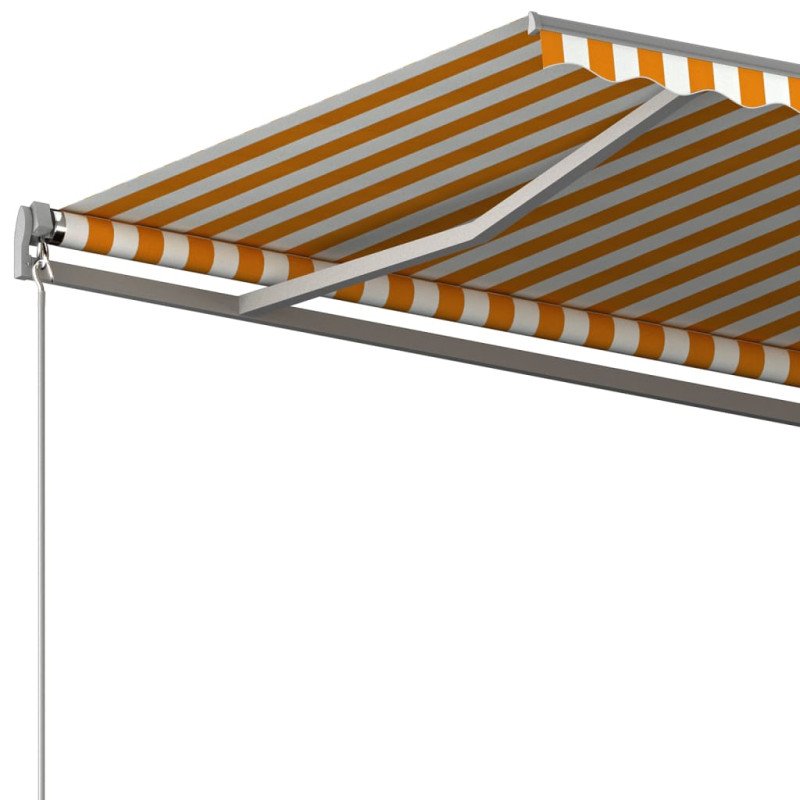 vidaXL Samostatne stojaca automatická markíza 600x350 cm žlto-biela