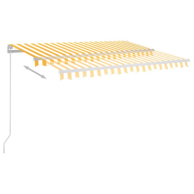 vidaXL Automatická markíza s LED a senzorom vetra 3,5x2,5 m žlto-biela