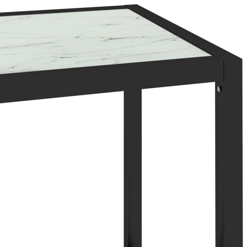 vidaXL Policový regál, priehľadný a biely mramor 100x36x90 cm, sklo