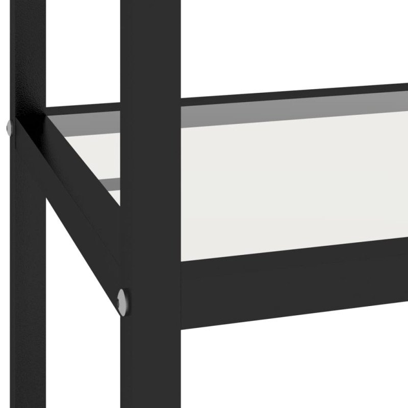 vidaXL Policový regál, priehľadný a biely mramor 100x36x90 cm, sklo