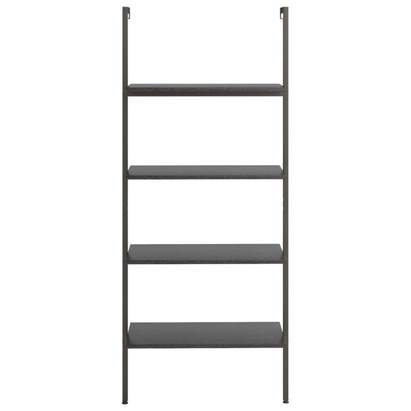 vidaXL Naklonený regál so 4 policami, čierny 64x35x152,5 cm