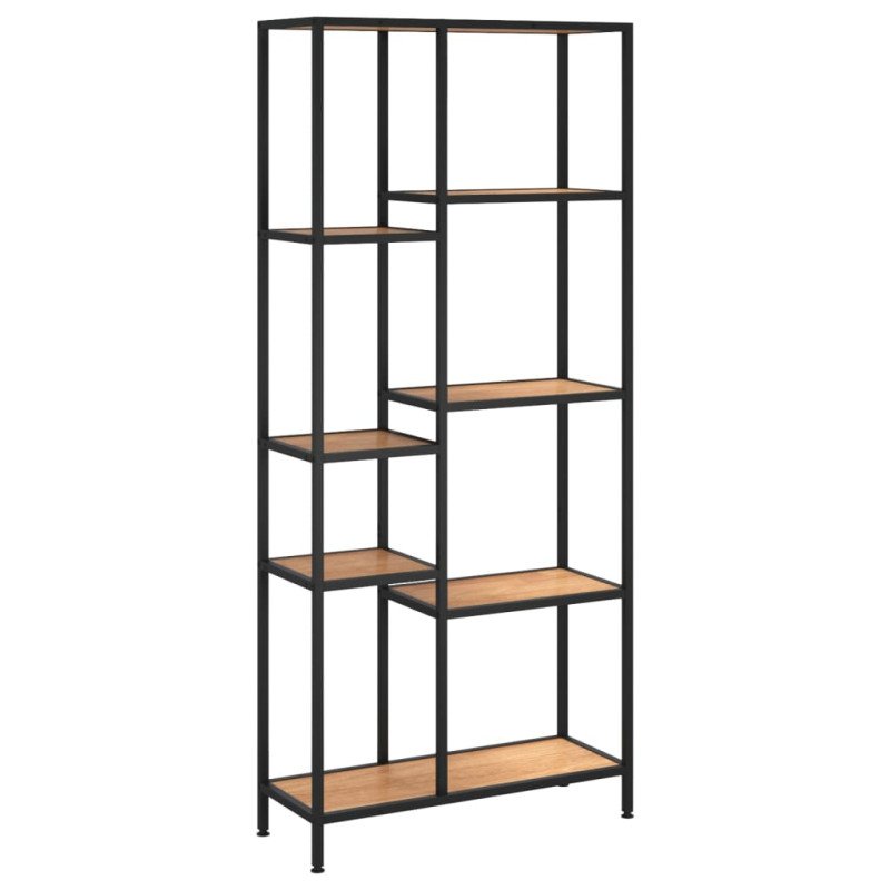 vidaXL Knižnica 80x30x180 cm oceľ a sprac. drevo