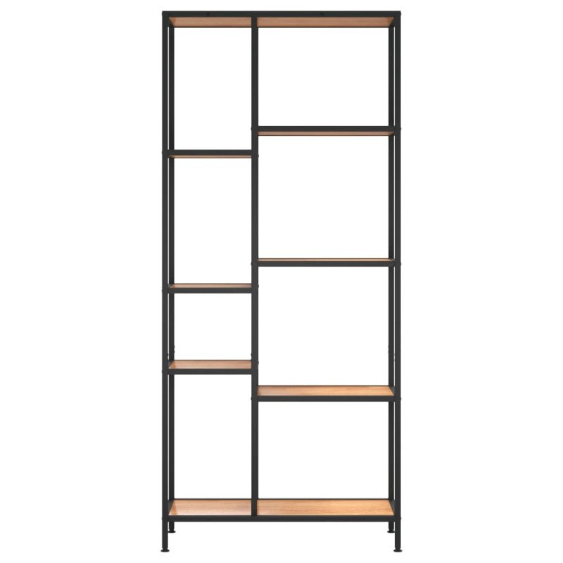 vidaXL Knižnica 80x30x180 cm oceľ a sprac. drevo