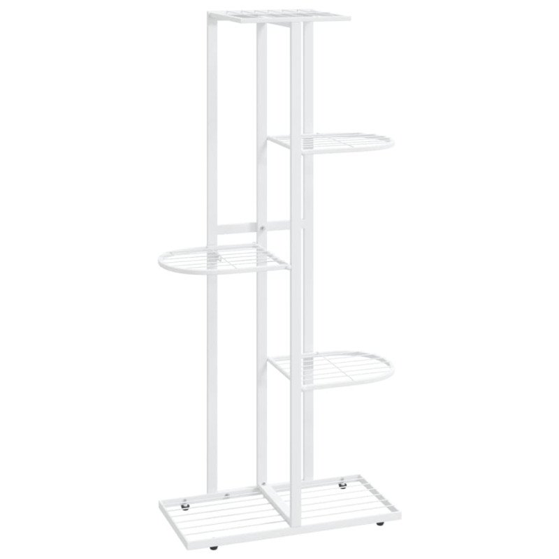 vidaXL 5-poschodový stojan na kvety 43x22x98 cm biely kovový