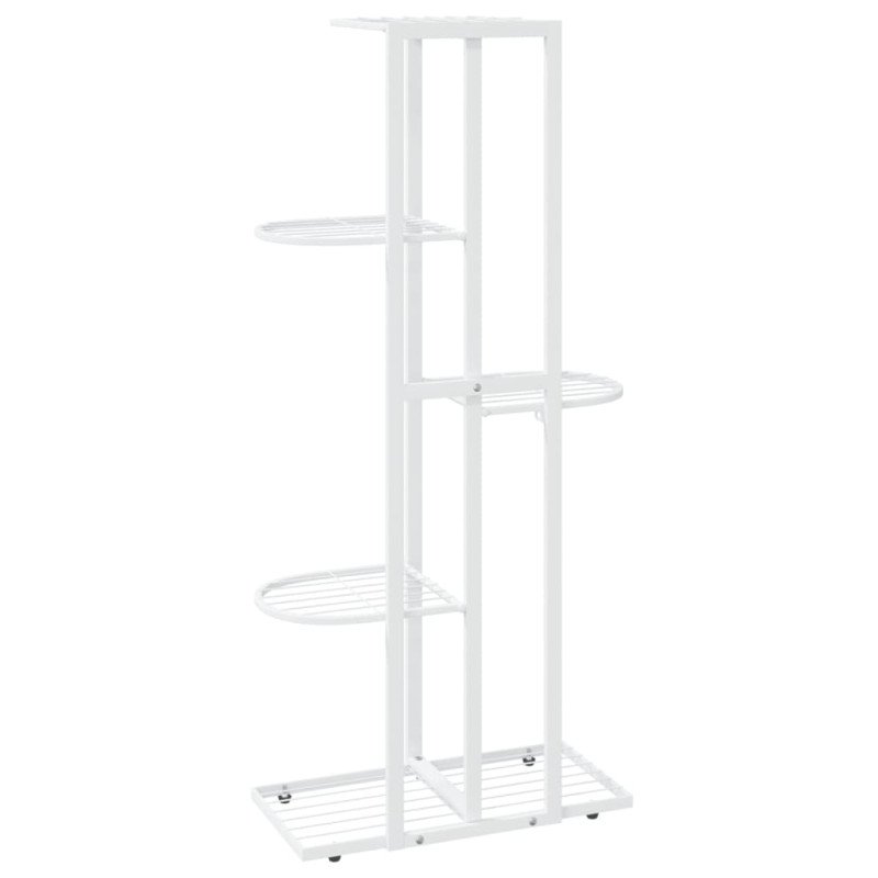 vidaXL 5-poschodový stojan na kvety 43x22x98 cm biely kovový