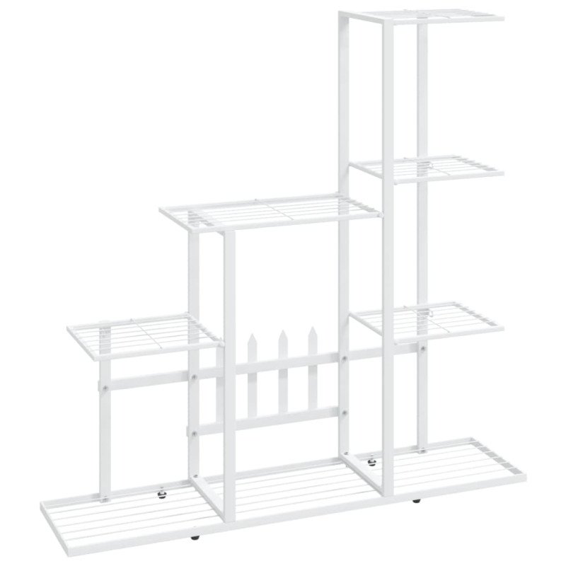 vidaXL Stojan na kvety 94,5x25x88 cm biely kovový