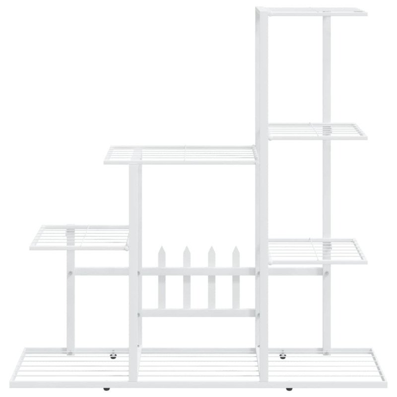 vidaXL Stojan na kvety 94,5x25x88 cm biely kovový