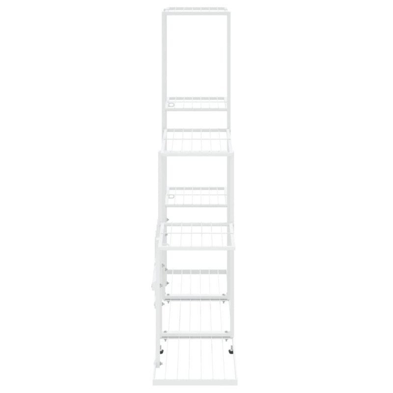 vidaXL Stojan na kvety 94,5x25x88 cm biely kovový