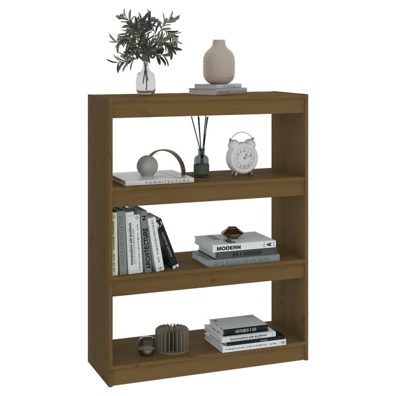 vidaXL Knižnica/deliaca stena medová 80x30x103,5 cm masívna borovica