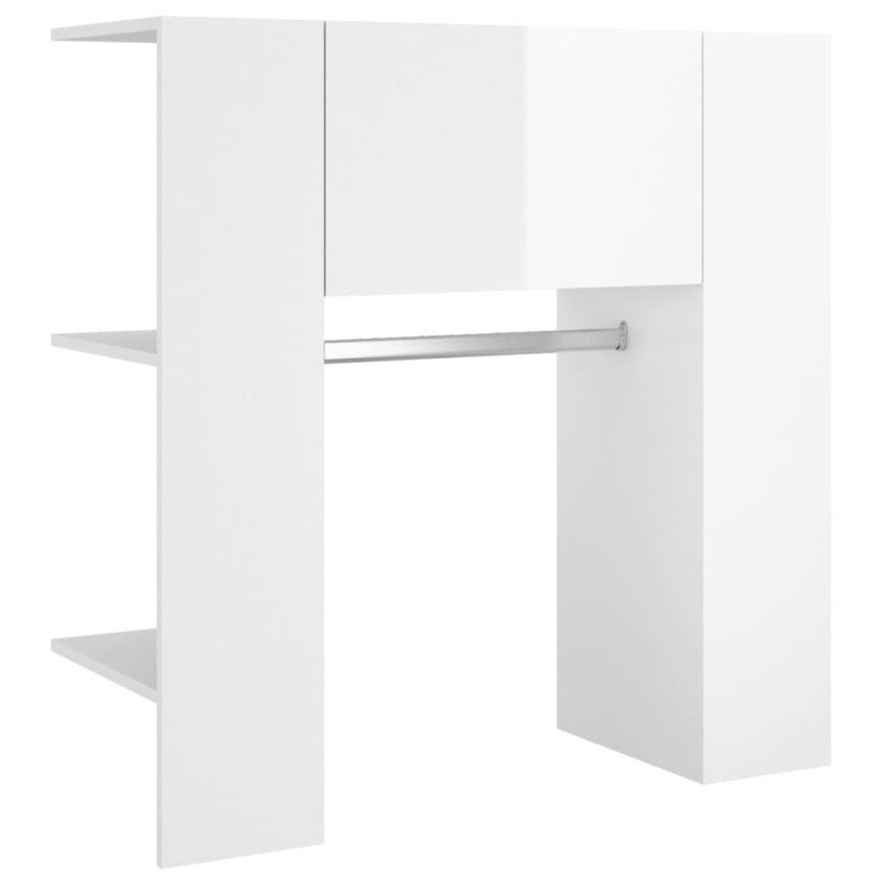 vidaXL Skrinka do chodby lesklá biela 97,5x37x99 cm spracované drevo